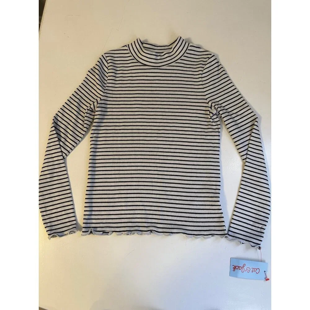 Cat & Jack Girl's Ribbed Long Sleeve Shirt Size M 8 NWT - Picture 3 of 6